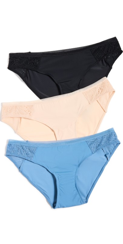 LIVELY Palm Lace Bikini 3 Pack Jet Black/V Indigo/Toast Alm