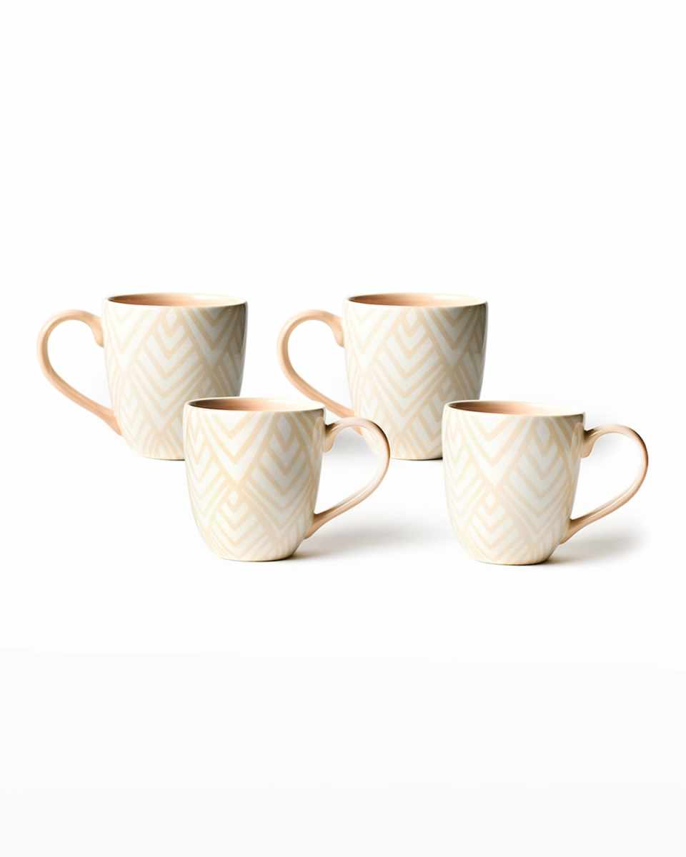 Layered Diamond Mugs, Set of 4