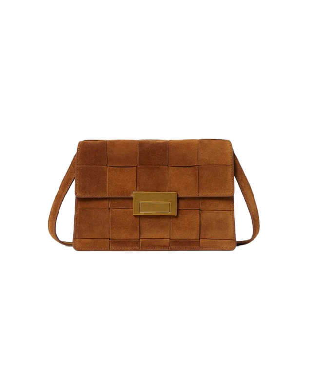 Delphine Cacao Suede Crossbody