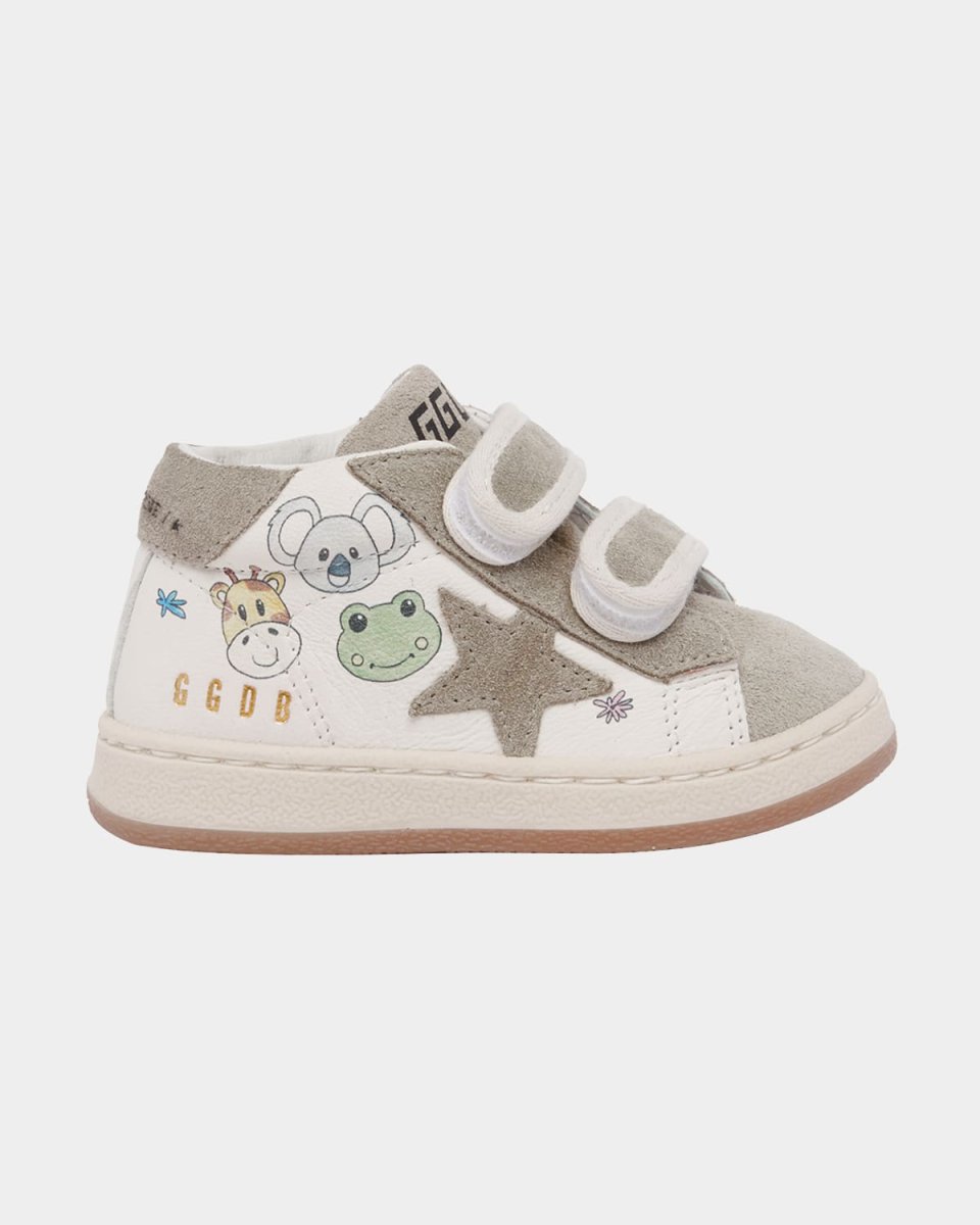 Kid's June Nappa Leather Suede Star Sneakers, Baby/Toddlers