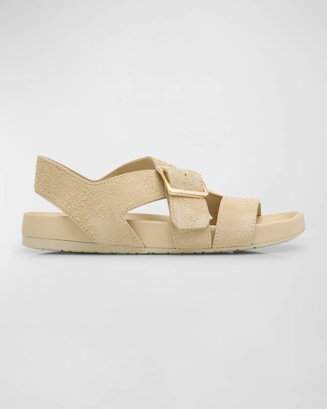 Ease Suede Toe-Ring Comfort Sandals