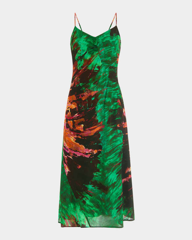 Ambry Sleeveless Abstract-Print Midi Dress