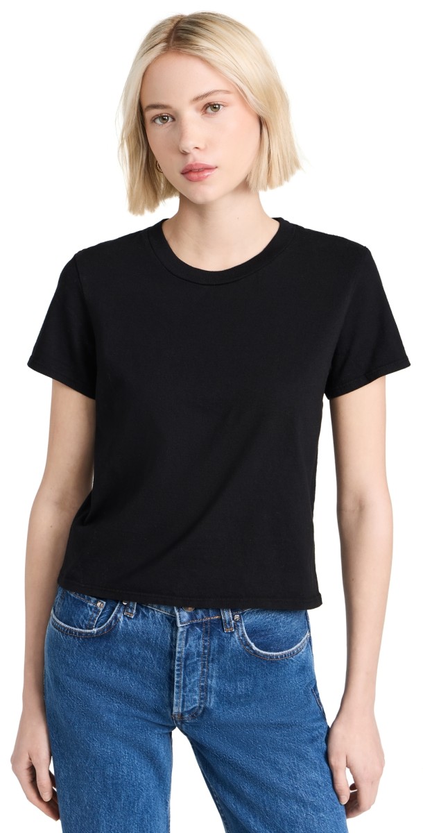 perfectwhitetee Springsteen Supima Cotton Baby Tee True Black