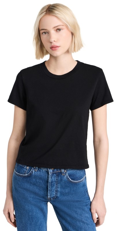 perfectwhitetee Springsteen Supima Cotton Baby Tee True Black