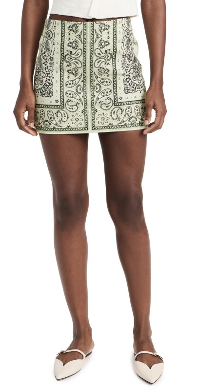 Zimmermann Matchmaker Bandana Micro Skirt Mint Bandana