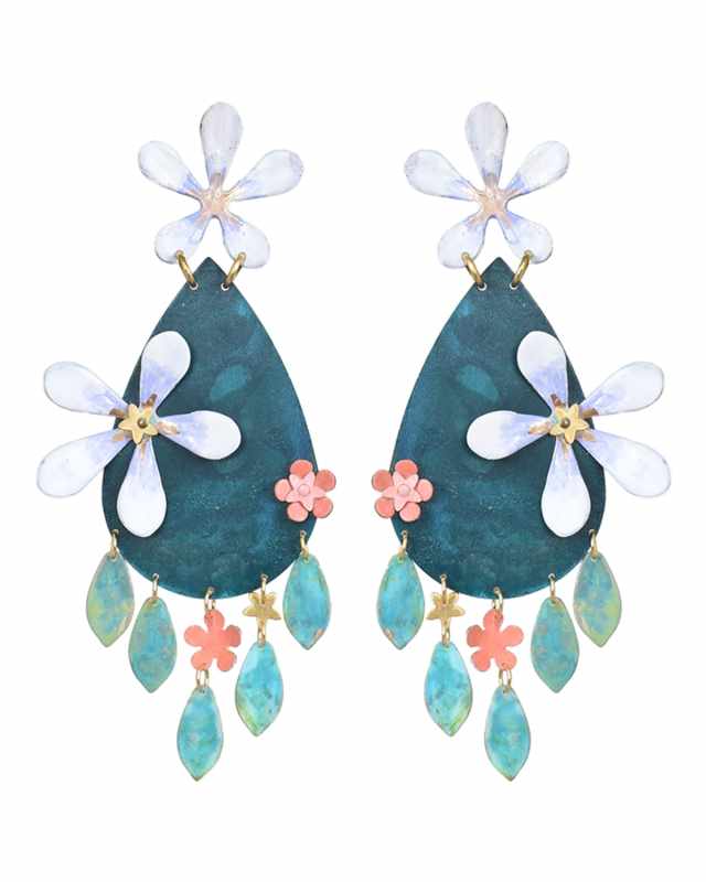 Night Garden Blossom Drop Earrings