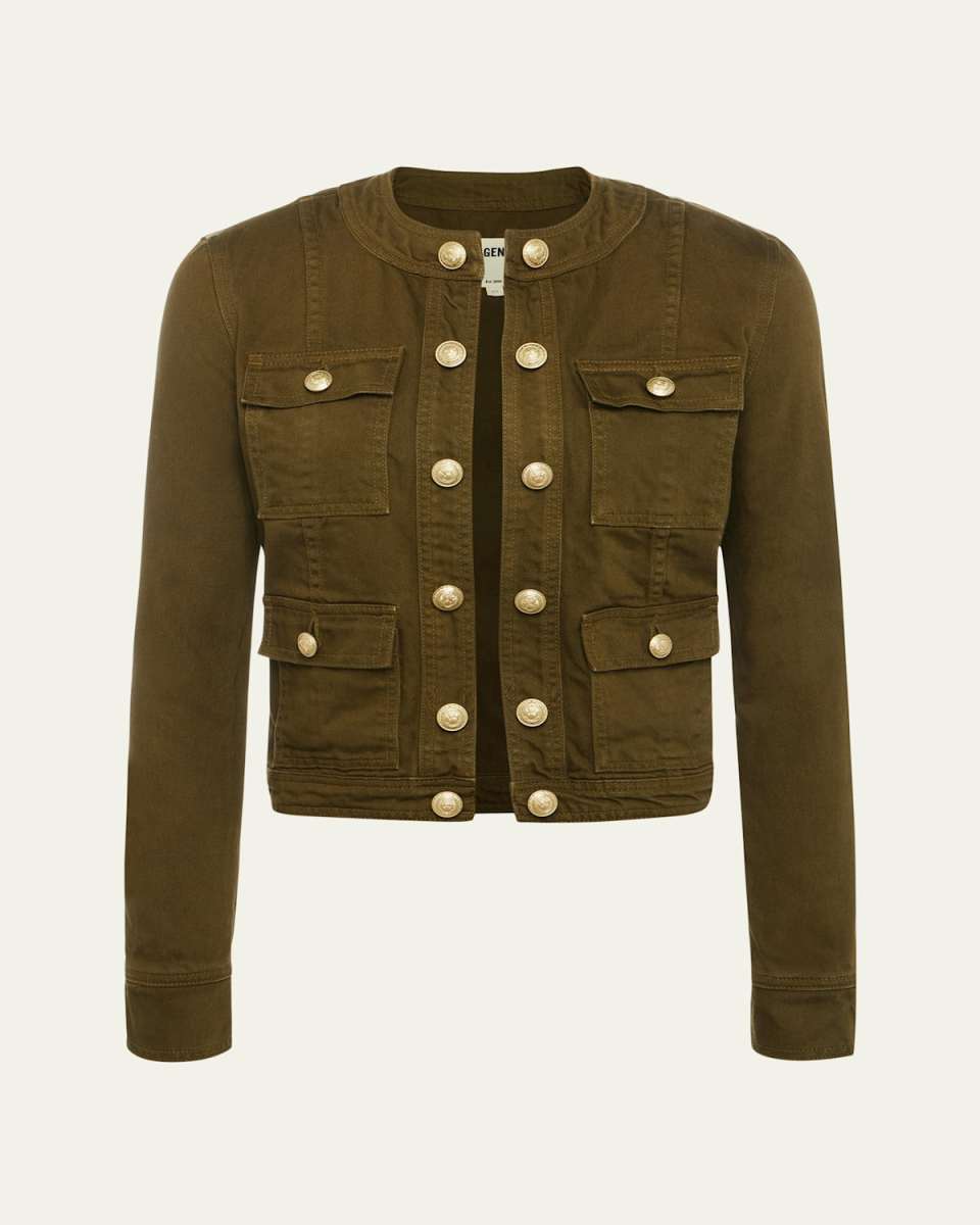 Yari Collarless Denim Jacket