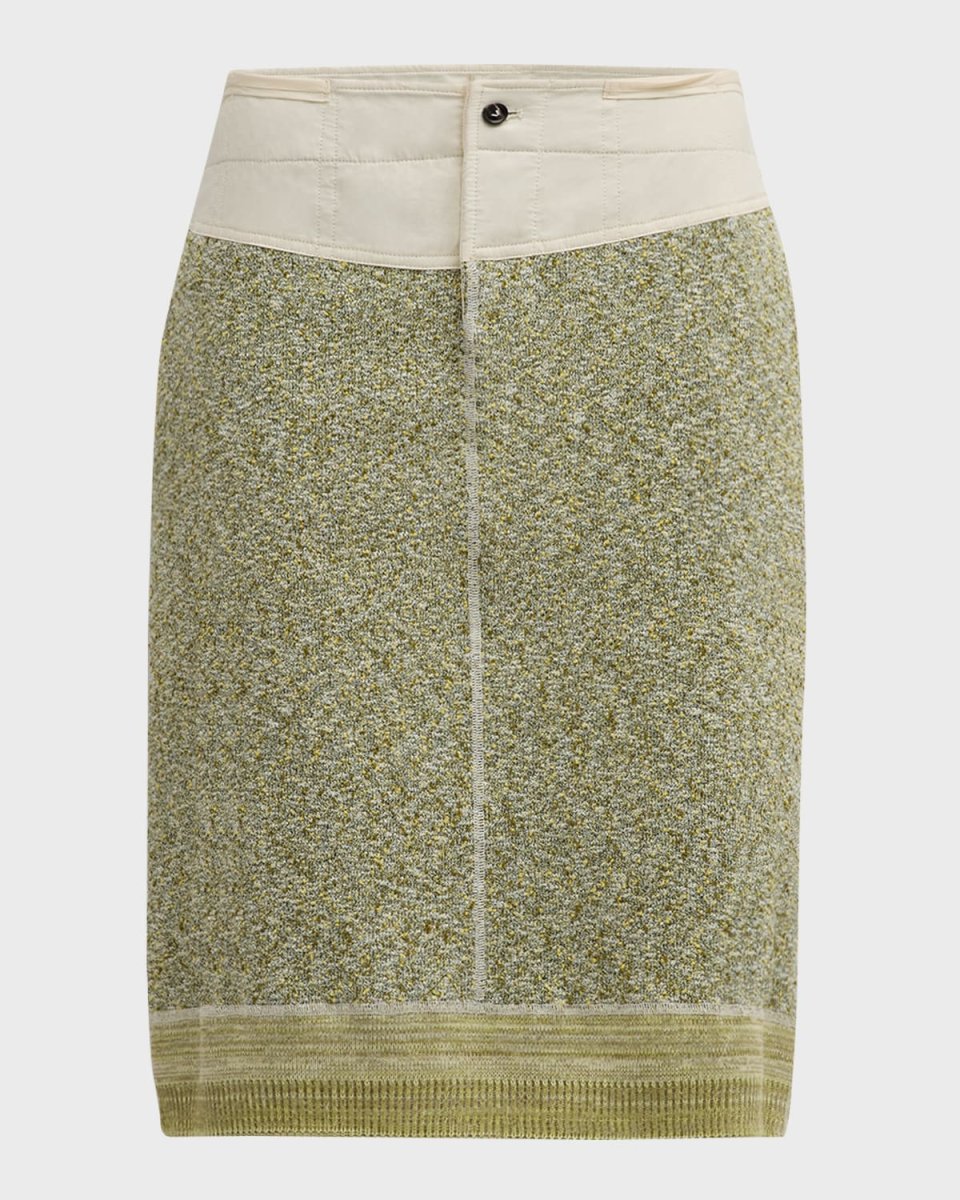 Knotted Mouline Cotton Jersey Midi Skirt