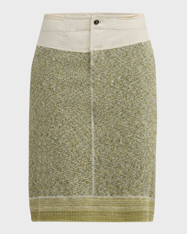 Knotted Mouline Cotton Jersey Midi Skirt