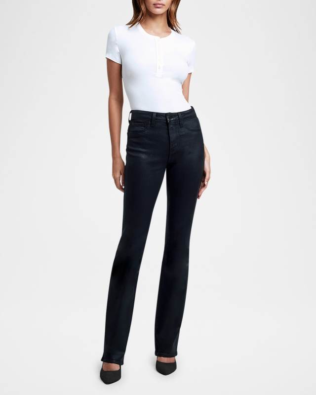 Selma High-Rise Coated Sleek Baby Boot Jeans