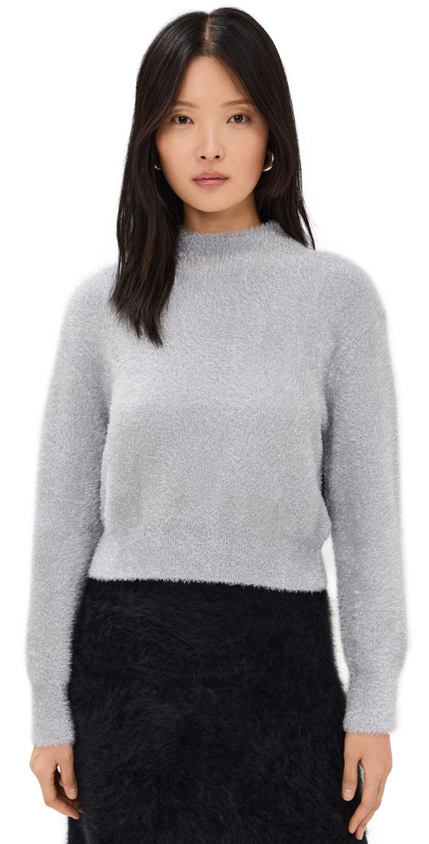 SIMONMILLER Oko Metallic Knit Sweater Satellite Silver
