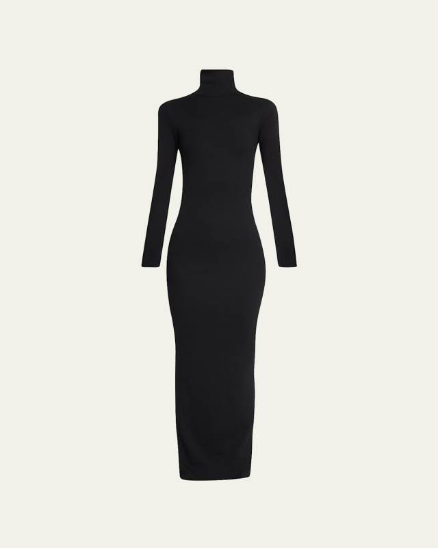 Long-Sleeve Turtleneck Maxi Dress