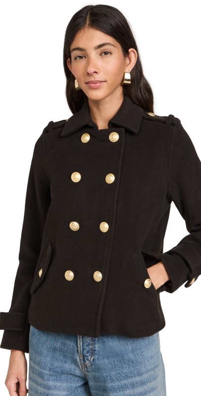 L'AGENCE Franco Shirt Military Coat Dark Chocolate