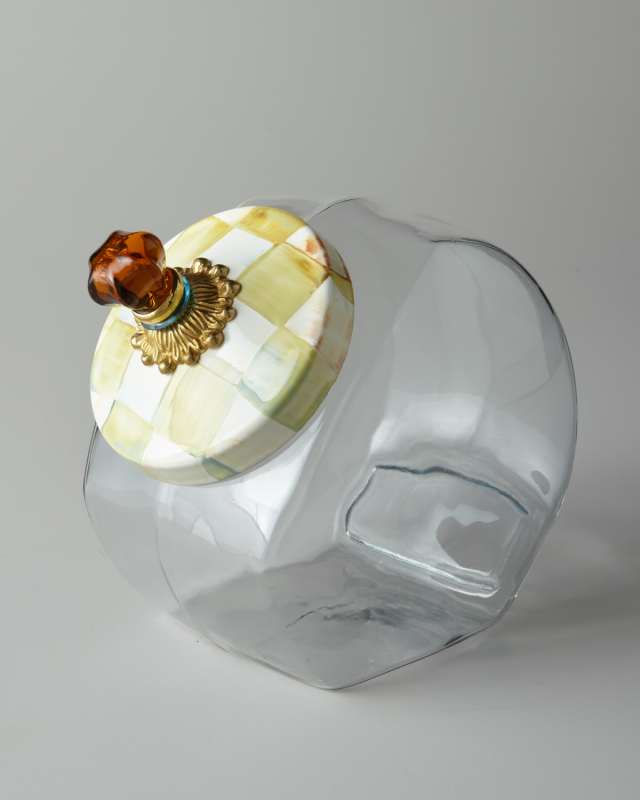 Parchment Check Cookie Jar