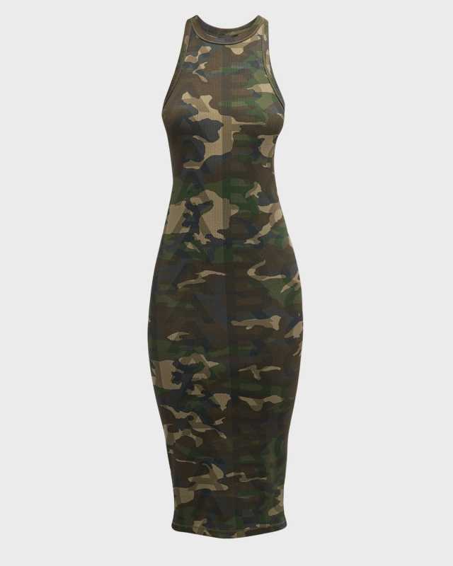 Camo Monogram Racerback Midi Dress
