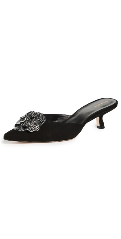 Reformation Wilda Kitten Mules Black Rosette