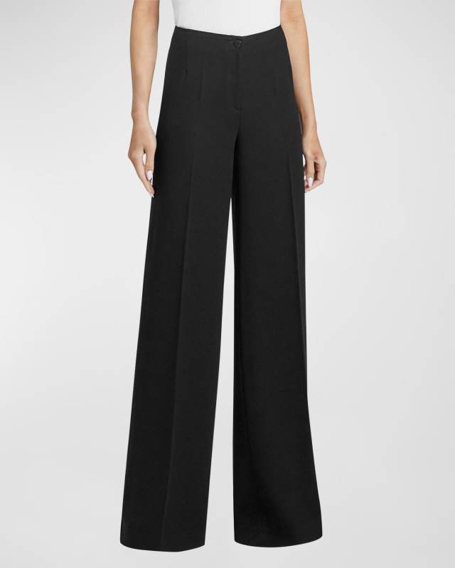 Ayla High-Rise Wide-Leg Cady Pants