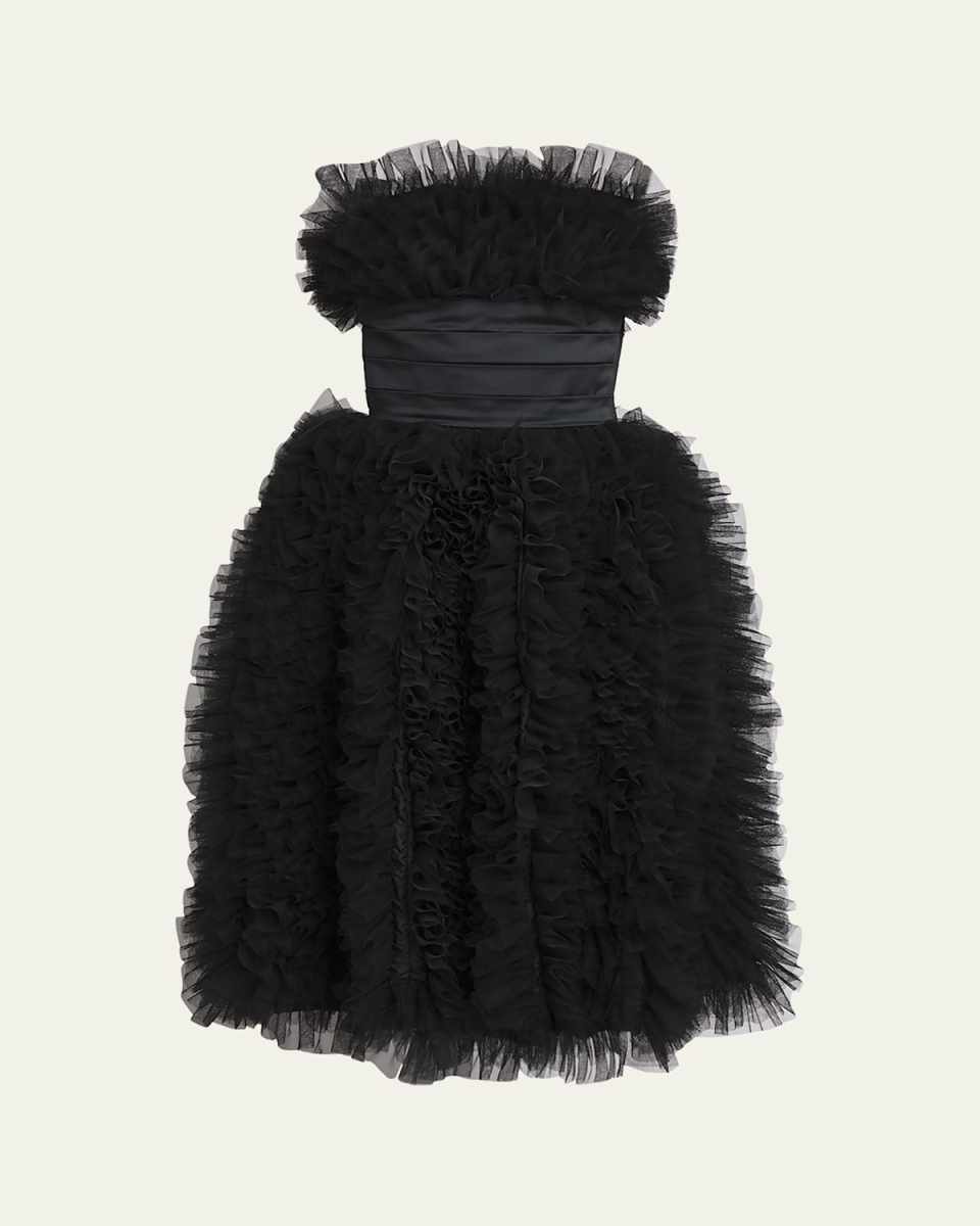 Feather Detail Bustier Midi Dress