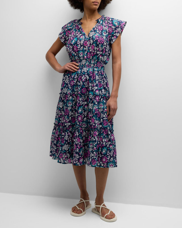 Amellia Floral Tiered Midi Dress
