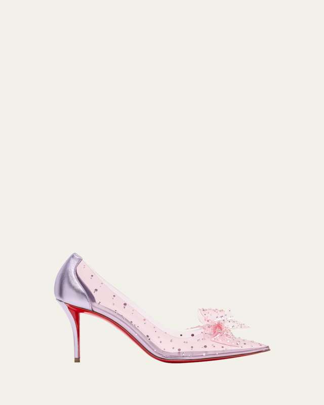 Strass Jelly Bow Red Sole Pumps
