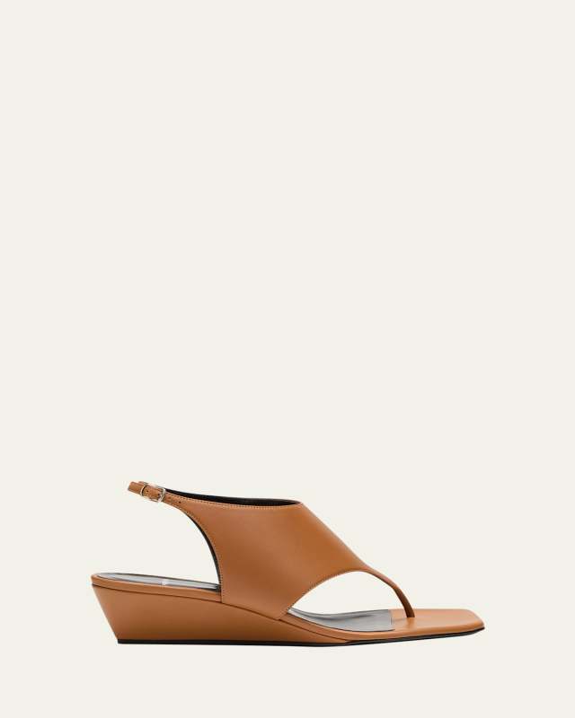 Amber Demi-Wedge Leather Sandals