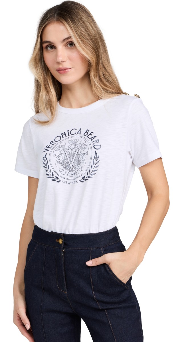 Veronica Beard Jean Carla Graphic Tee White/Navy