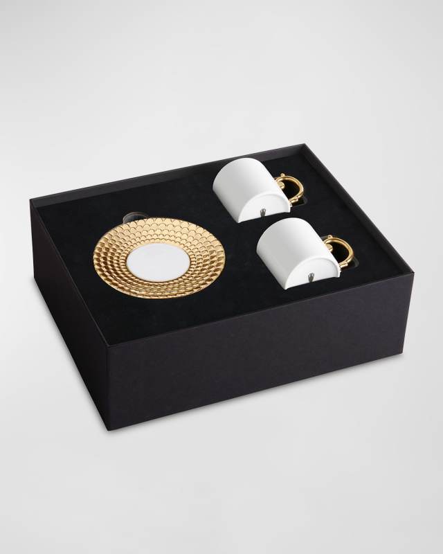 Aegean Golden 3-Piece Espresso Cup & Saucer Set