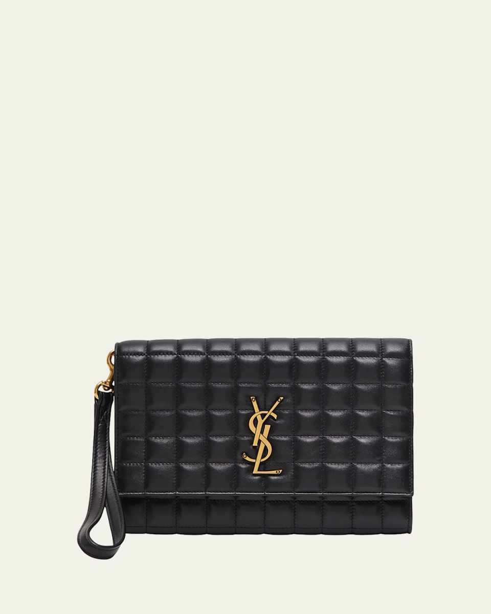 Cassandra YSL Quilted Leather Wristlet Pouch