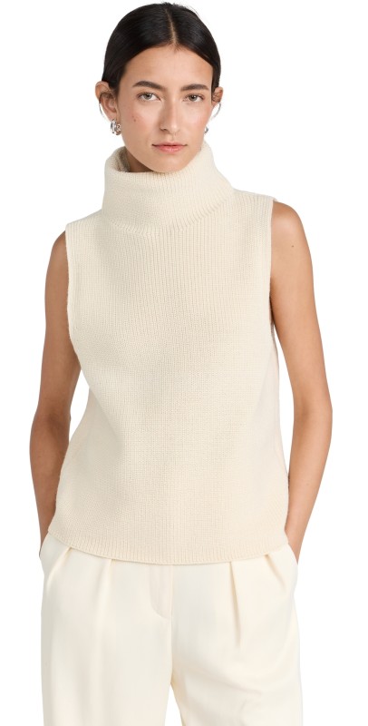 Róhe Sleeveless Funnel Neck Sweater Off-White