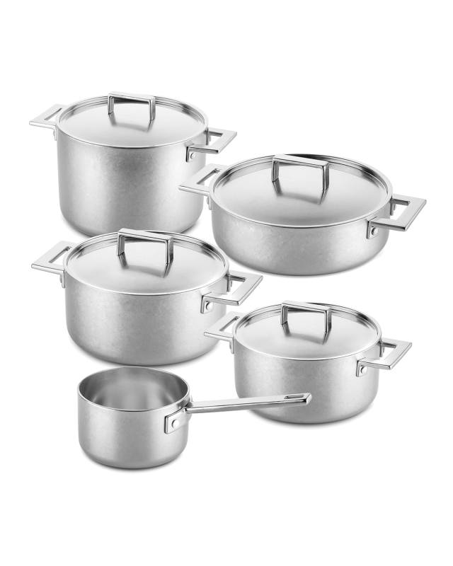 Attiva Pewter 10-Piece Cookware Set