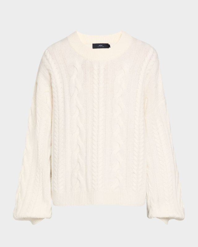 Marina Cable-Knit Cashmere Sweat