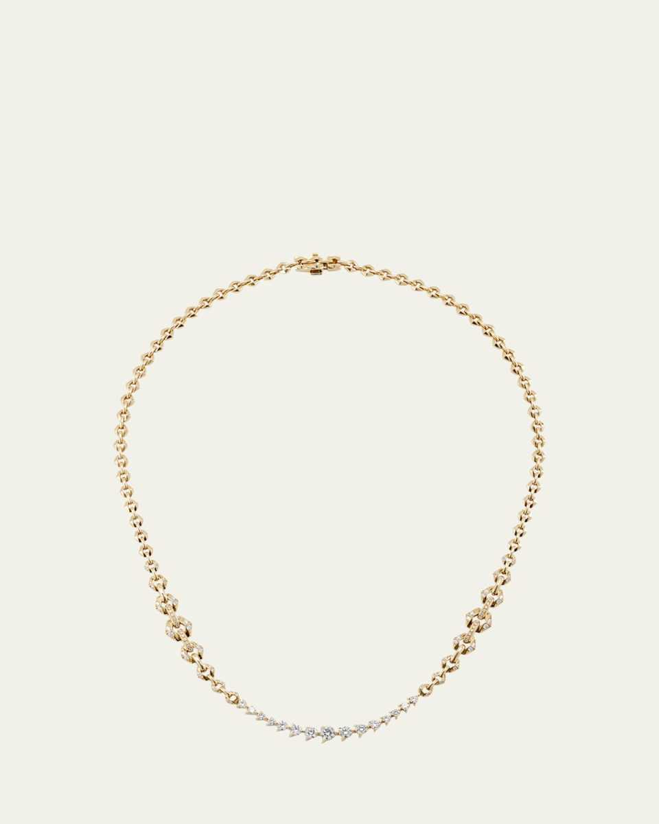 18k Yellow Gold Flow Bond Diamond Necklace