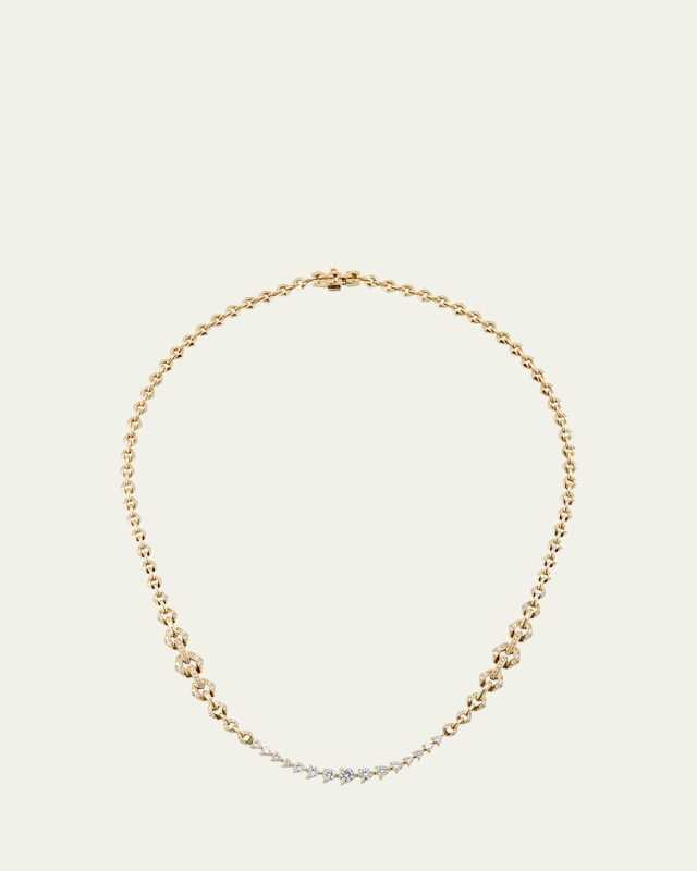 18k Yellow Gold Flow Bond Diamond Necklace