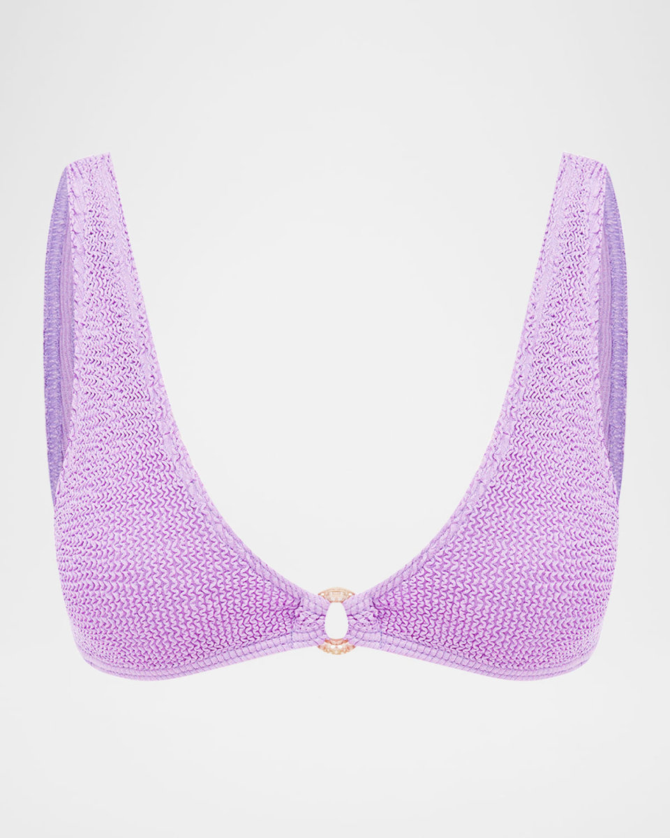 Lilac Shimmer Ring Scout Crop Bikini Top