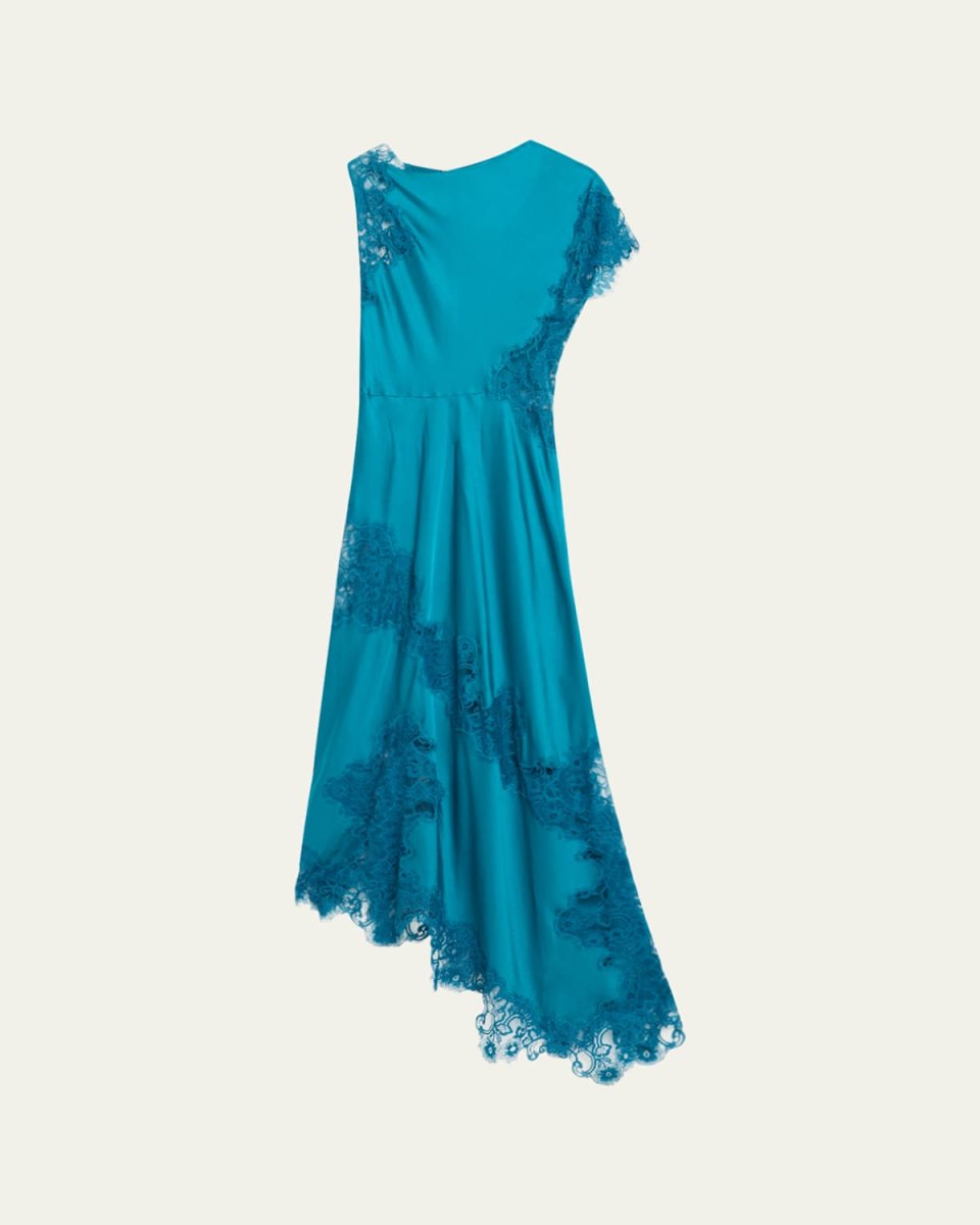 Alessia Satin and Lace Maxi Dress