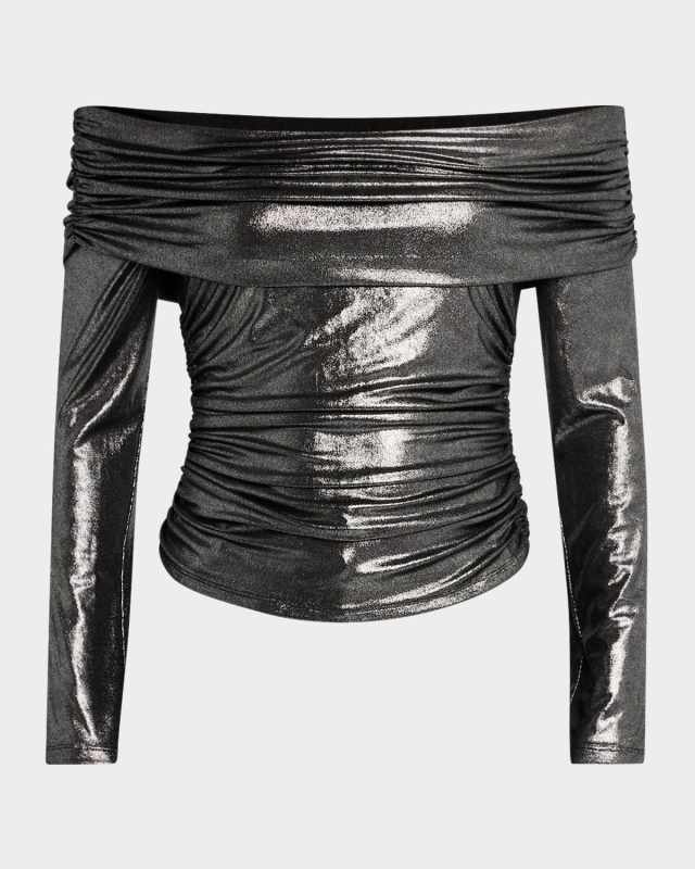 Camilla Metallic Off-Shoulder Top