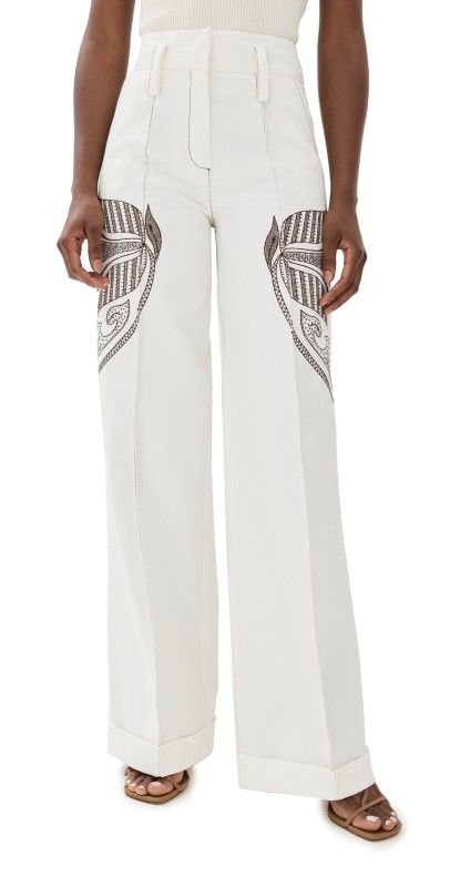 Lug Von Siga Maria Pants Off White/Brown Denim