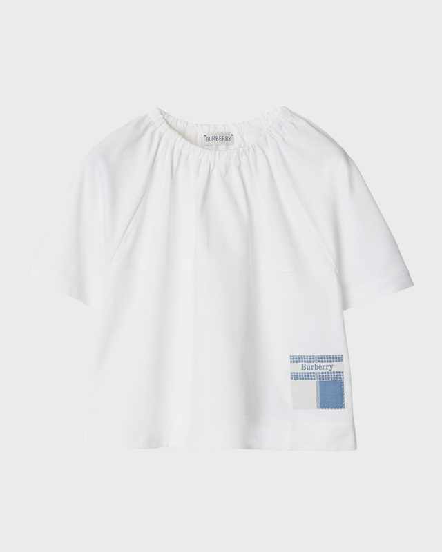 Girl's Lucy Gathered Top W/ Logo Patch, Size 3-14