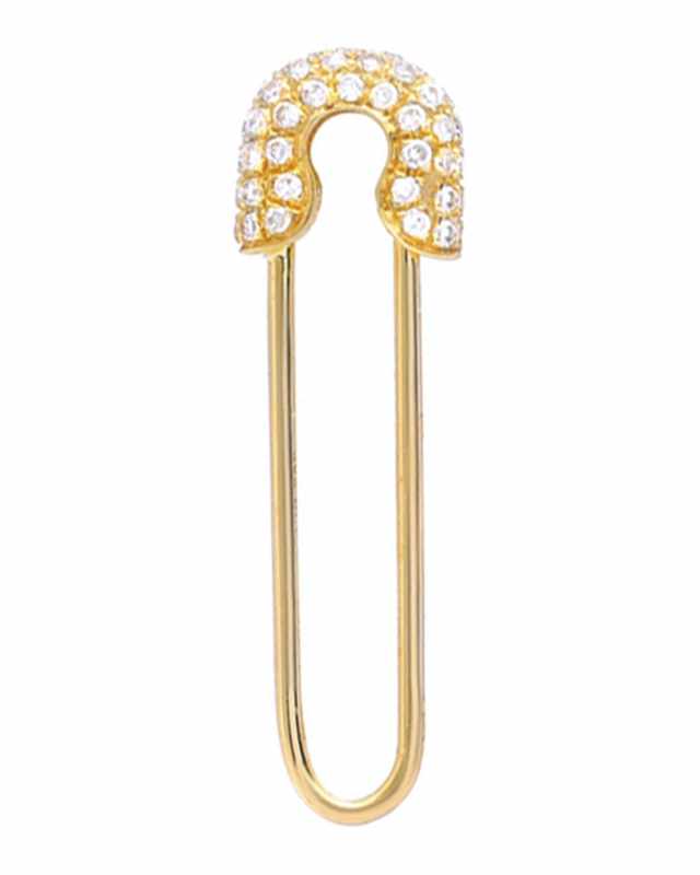 Diamond Safety Pin Earring, Single