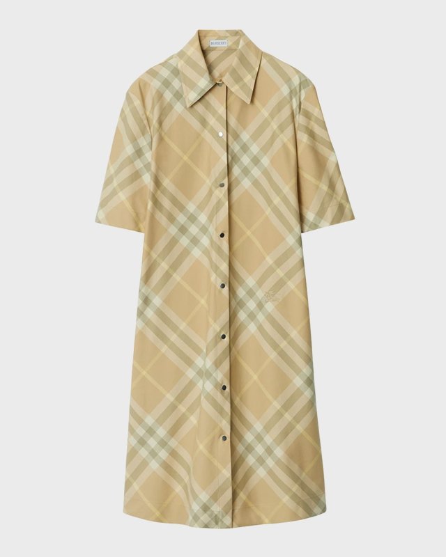 Signature Check Button-Front Shirtdress