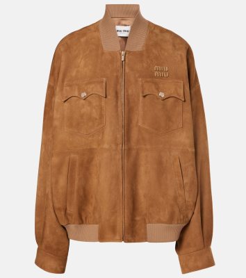 MIU MIU Logo suede jacket