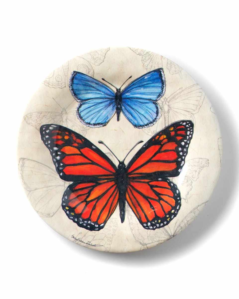 Field Guild Butterflies Shatter-Resistant Bamboo Salad Plates, Set of 4