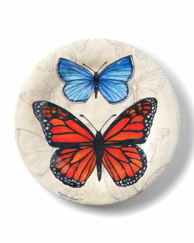 Field Guild Butterflies Shatter-Resistant Bamboo Salad Plates, Set of 4