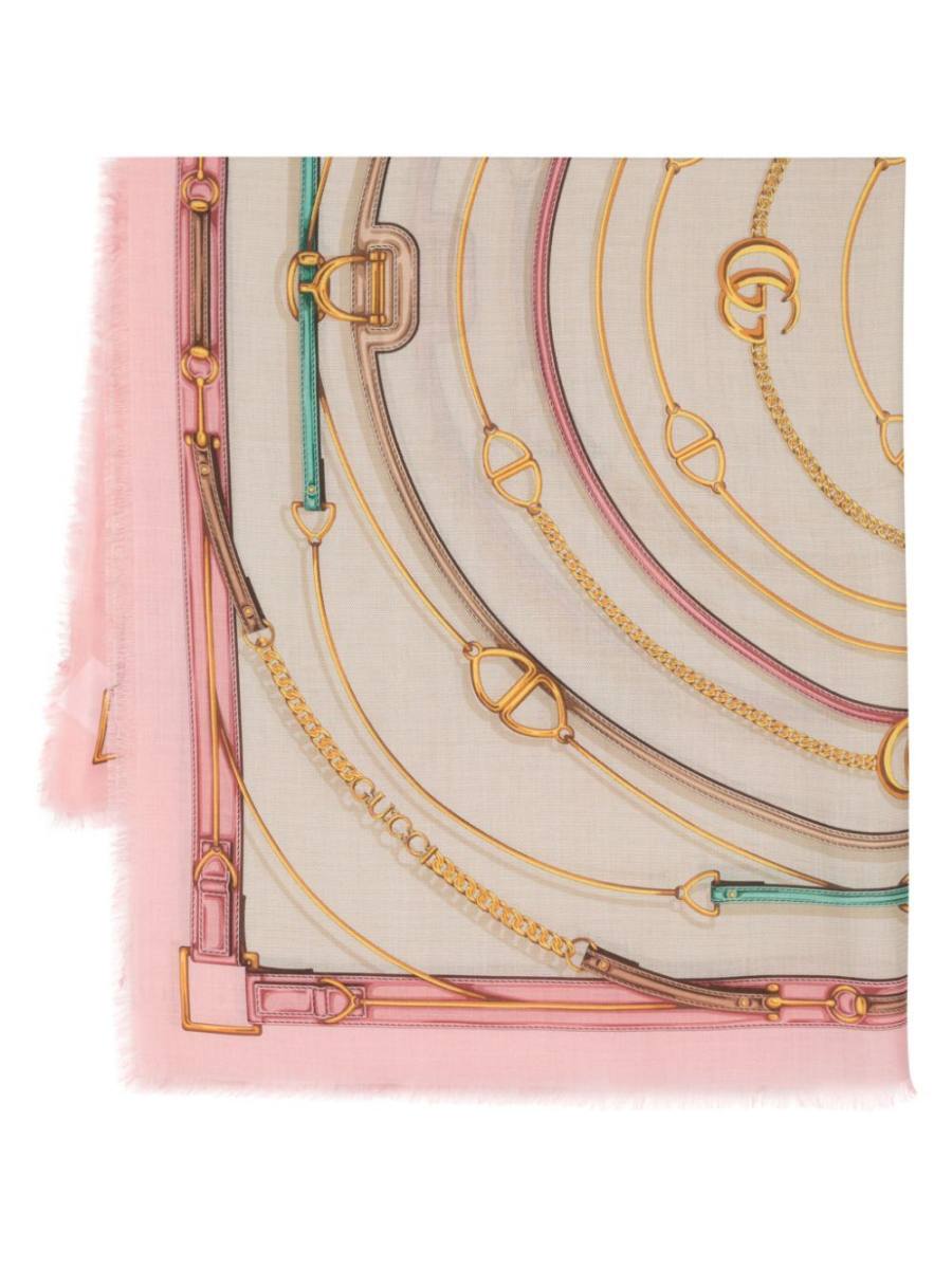 SL Circle Belts frayed scarf