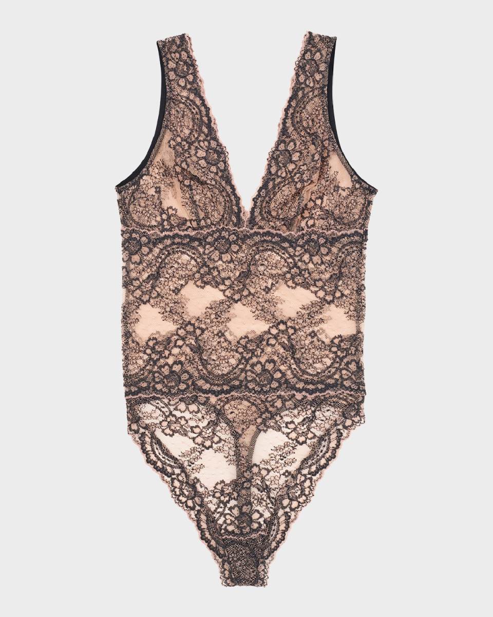 Farah Floral Lace Plunge Bodysuit