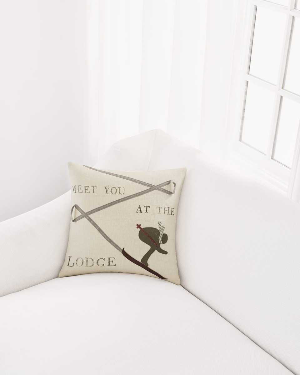 Lodge Burlap Decorative Pillow