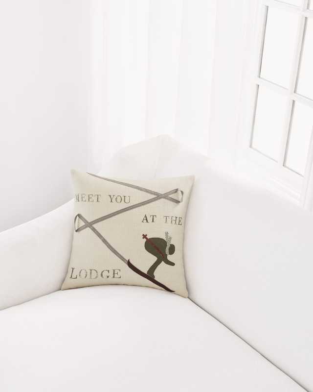 Lodge Burlap Decorative Pillow