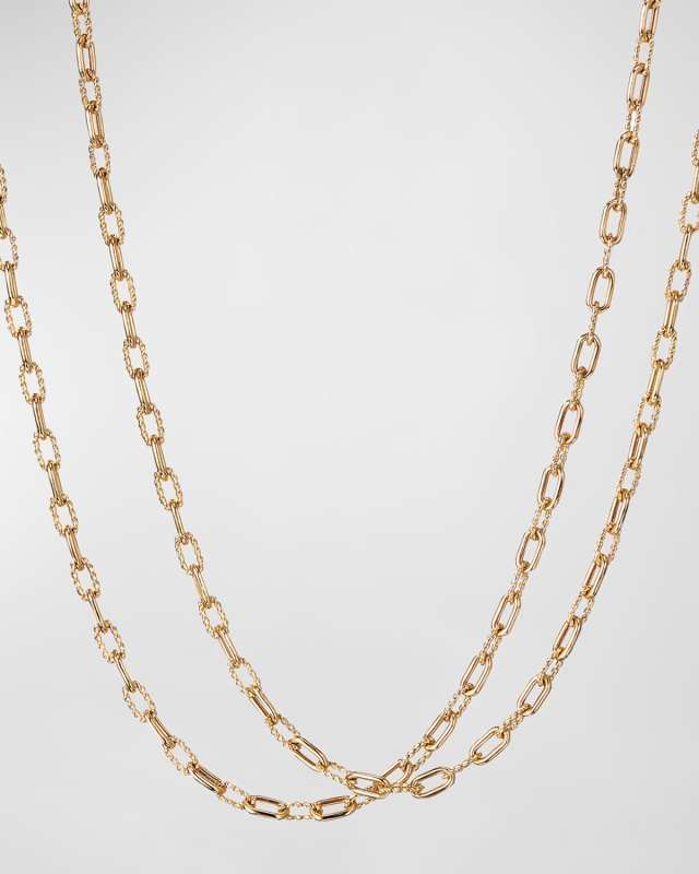 Madison Thin Chain Link Necklace in 18K Gold, 3mm, 36"L