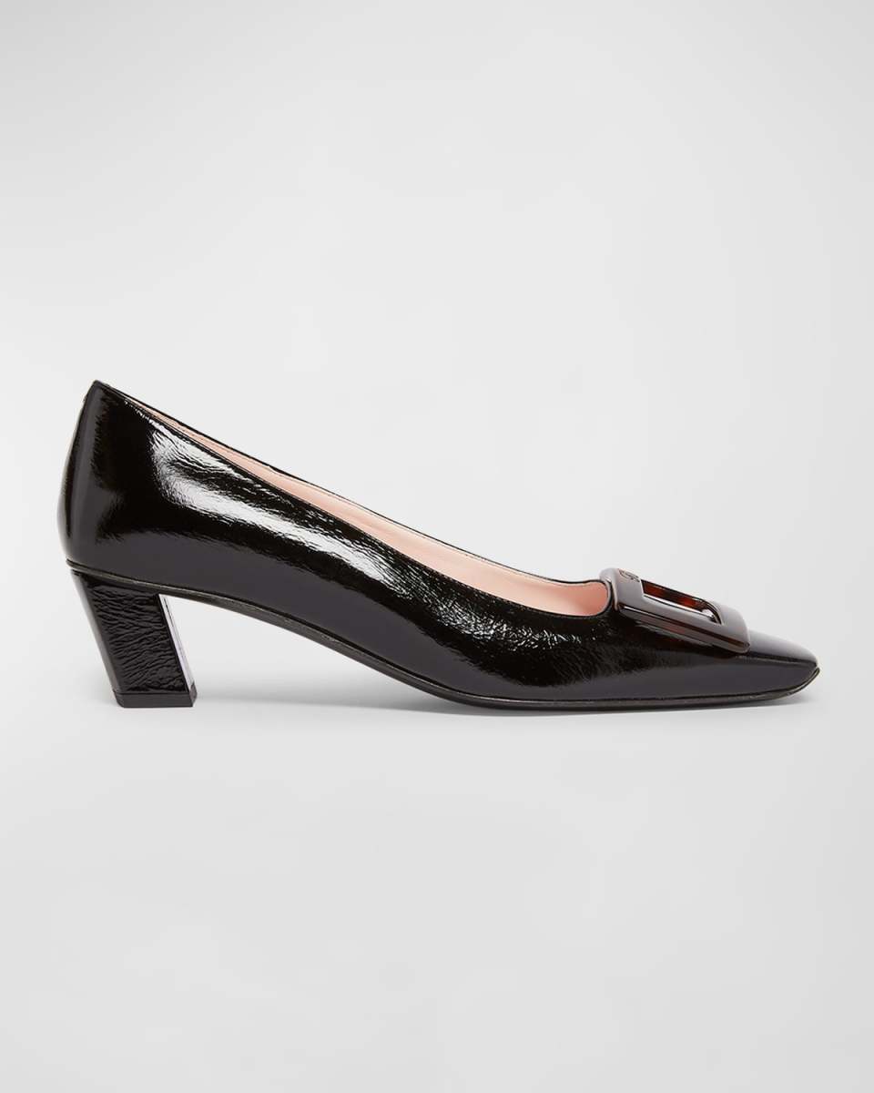 Belle Vivier Patent Buckle Pumps