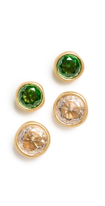 Roxanne Assoulin Bezel Round Stud Earring Set of 4 Multi